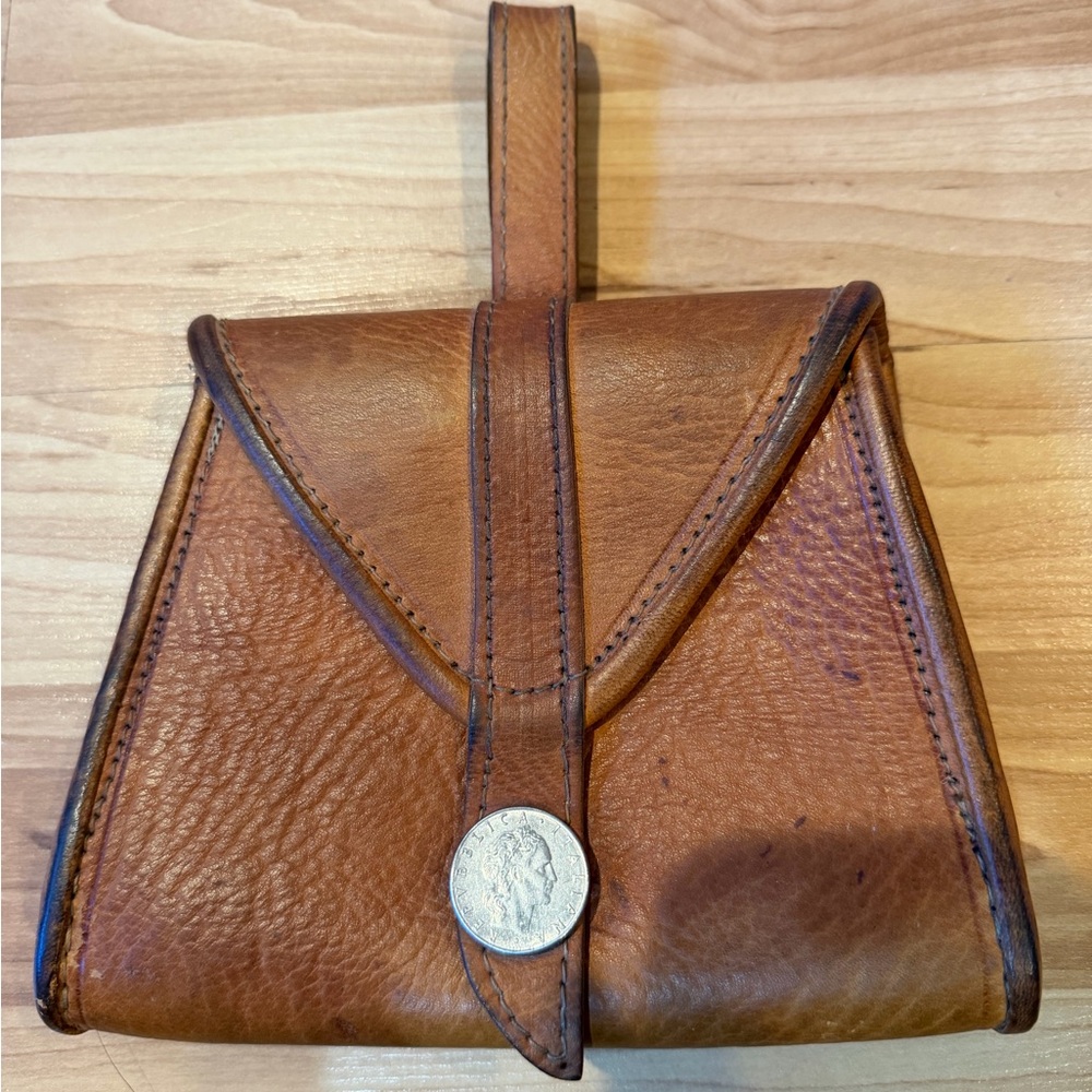 Brown vintage Leather Clutch